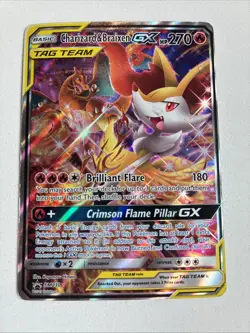 Pokemon Charizard & Braixen GX SM230 Alternate Art Tag Team Black Star Promo NM - Image 1