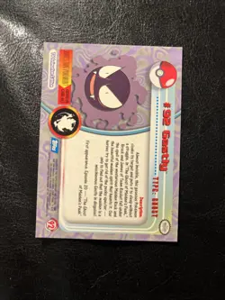 Topps Pokemon Gastly #92 2000 TV Animation Edition Non Holo Blue Logo LP - Image 2