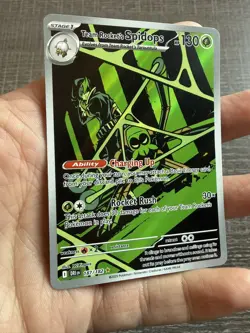 Pokemon Team Rocket's Spidops Illustration Rare Destined Rivals 187/182 Holo NM - Image 3