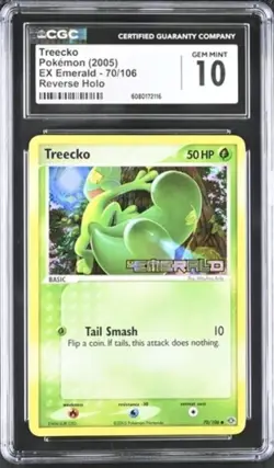 Pokemon TCG Treecko Card Emerald Reverse Holo, Stamped, 70/106 Cgc Gem 10 - Image 1