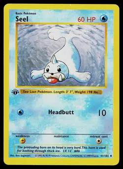 Pokemon Card - Seel 1st Edition Base Set Shadowless 41/102 - Image 1