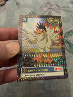 1999 Digimon Cockatrimon #34 Exclusive Preview Card Silver Prism - Image 2