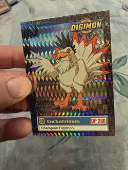 1999 Digimon Cockatrimon #34 Exclusive Preview Card Silver Prism - Image 3