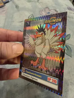 1999 Digimon Cockatrimon #34 Exclusive Preview Card Silver Prism - Image 4