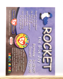TY Beanie Babies BBOC Card - Series 2 Birthday (Silver) Rocket the Blue Jay - Image 2