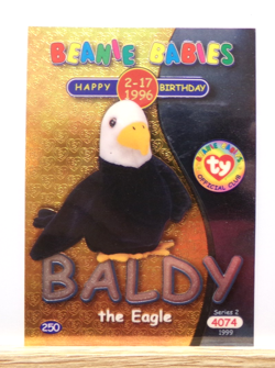 TY Beanie Babies BBOC Card - Series 2 Birthday (Silver) Baldy the Eagle - Image 1