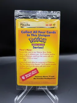 1x Sealed PIKACHU # 4 Black Star Promo WB Movie WOTC Pokemon Card (Yellow) - Image 1
