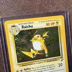Pokemon TCG Raichu Base Set 2 Holo Unlimited Holo Rare Card 16/130 SUPER CLEAN! - Image 3