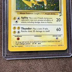 Pokemon TCG Raichu Base Set 2 Holo Unlimited Holo Rare Card 16/130 SUPER CLEAN! - Image 4