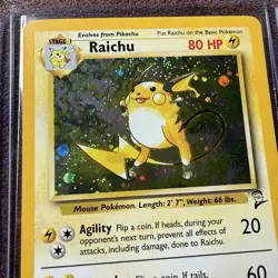 Pokemon TCG Raichu Base Set 2 Holo Unlimited Holo Rare Card 16/130 SUPER CLEAN! - Image 5