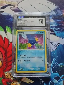CGC 10 Mudkip EX Crystal Guardians 58/100 Reverse Holo STAMPED Pokemon Card - Image 1