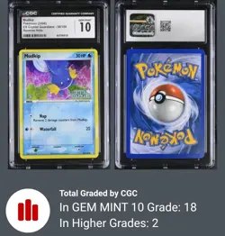 CGC 10 Mudkip EX Crystal Guardians 58/100 Reverse Holo STAMPED Pokemon Card - Image 3