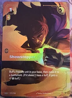 Showstopper Sett Riftbound Origins Signature Spell Card 270/298 TCG - Image 1