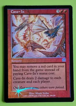 MTG FOIL CAVE-IN, Mercadian Masques. Very Good. PRE MODERN - Image 1