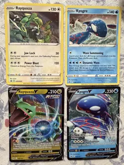 Pokemon Crown Zenith Sea and Sky Promo Set 4 Cards - Rayquaza SWSH029 Black Star - Image 1