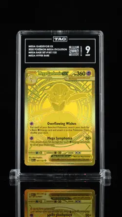 Pokemon 2025 Mega Gardevoir Ex 187/132 Gold Hyper Rare Mega Evolutions TAG 9 PSA - Image 1