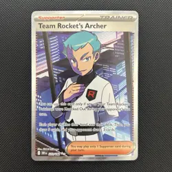 Pokemon Team Rockets Archer TCG Full Art Trainer Card 223/182 Destined Rivals - Image 2