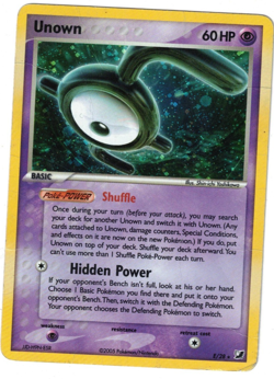 POKEMON UNOWN E E/28 UNSEEN FORCES HOLO RARE HP DAMAGE VINTAGE PSYCHIC SHUFFLE - Image 1