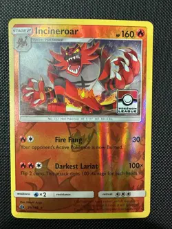 Pokemon - Incineroar 26/149 Reverse Holo - Sun & Moon League Stamped Promo - Image 1