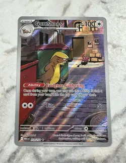 Pokemon Gumshoos 153/132 Me01 Mega Evolution Holo Illustration Rare HP100 Bite - Image 1