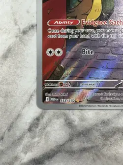 Pokemon Gumshoos 153/132 Me01 Mega Evolution Holo Illustration Rare HP100 Bite - Image 3