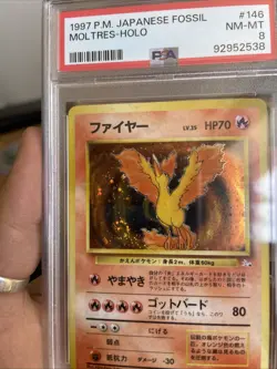 Pokemon - Moltres - 146 - PSA 8 - Fossil - Holo Rare - Japanese - 💫SWIRL💫 - Image 3