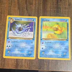Pokemon TCG Fossil Vintage Lot - 1st Edition Golduck 35/62 & Psyduck 53/62 - Image 1