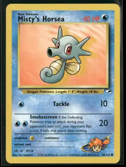 Misty's Horsea 86/132 Common Gym Heroes Pokemon Lightly Played - Image 1