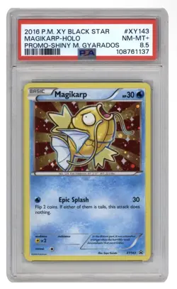 Pokemon PSA 8.5 Magikarp XY143 Black Star Holo Promo - Image 1