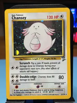 Pokemon TCG Chansey Base Set 2 Holo Rare 3/130 - DMG - Image 1
