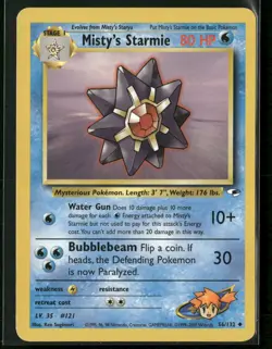 Misty's Starmie 56/132 Uncommon Gym Heroes Pokemon Lightly Played - Image 1