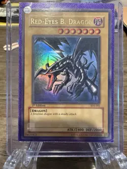 Konami Red-Eyes B. Dragon SDJ-001 Ultra Rare 1st Edition Holo Starter Deck Joey - Image 1