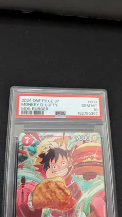 2024 ONE PIECE JAPANESE PROMOS MOS BURGER #080 MONKEY D. LUFFY PSA 10 - Image 2