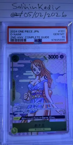 Bandai O-Nami #101 2nd Annv. Complete Guide Promo PSA 10 JP One Piece 2024 - Image 1