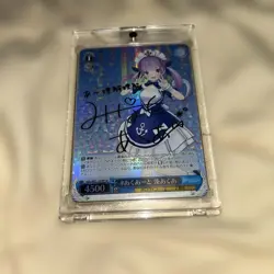 Hololive Minato Aqua Weiss Schwarz Signed Card Holo Rare Individual Card - Image 1