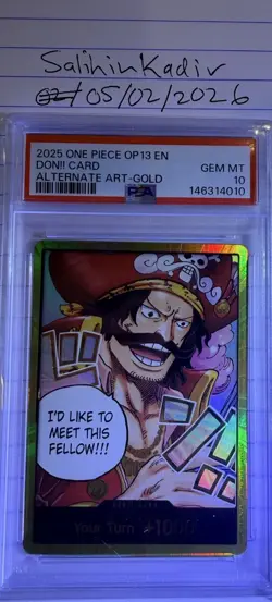 Bandai Monkey.D.Garp OP13-016 Carrying On His Will Alt Art Foil PSA 10 One Piec… - Image 1