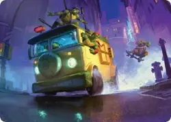 1x Art Series (19/54) - Turtle Van MTG Teenage Mutant Ninja Turtles NM Magic Reg - Image 1
