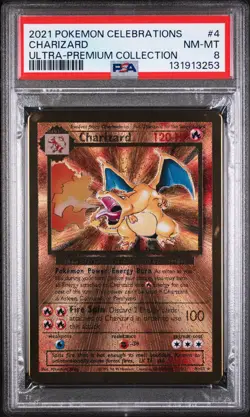 2021 POKEMON CELEBRATIONS ULTRA-PREMIUM COLLECTION #4 CHARIZARD PSA 8 - Image 1