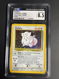 CGC 8.5 Clefairy 1999 Base Set 5/102 Holo Pokemon Card - Image 1
