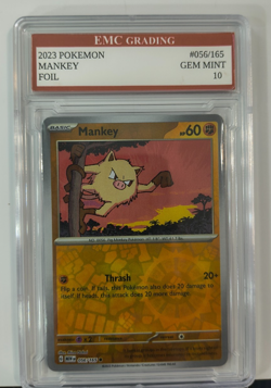 MANKEY 2023 FOIL #056/165 Pokemon Card GRADED 10 TCG - Image 1