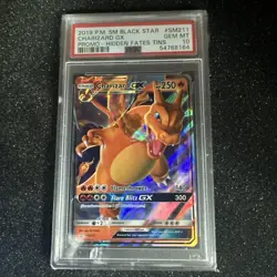 2019 Pokemon Sun & Moon Hidden Fates CHARIZARD GX #SM211 Black Star Promo PSA 10 - Image 1