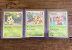 Pokemon Complete Meganium HeartGold & SoulSilver Evolution Set - Lot 3 Cards - Image 1