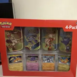 Pokemon Scarlet & Violet–151 Mini Tin 4-Pack Box, Booster, English, 2023, Raichu - Image 1