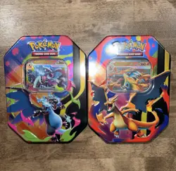 Mega Charizard X and Y Tins Sealed 2026 Set of 2 Pokemon TCG Mega Evolution - Image 1