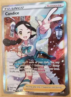 Pokemon TCG Candice (Full Art) Sword & Shield - Silver Tempest 189/195 Holo LP - Image 2