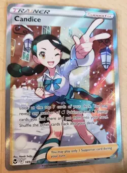 Pokemon TCG Candice (Full Art) Sword & Shield - Silver Tempest 189/195 Holo LP - Image 3