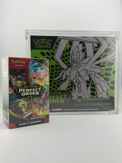 Pokemon TCG Perfect Order Pokemon Center ETB & Booster Bundle w/ Acrylic Case - Image 1