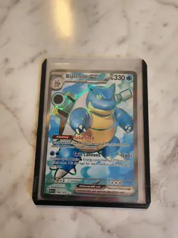 2023 Scarlet & Violet Pokemon 151 Blastoise EX Full Art Card 184/165 - Image 1