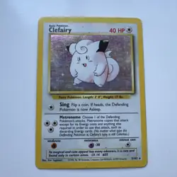 Pokemon TCG Clefairy Base Set 5/102 Holo Rare heavy played - Image 1