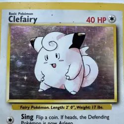 Pokemon TCG Clefairy Base Set 5/102 Holo Rare heavy played - Image 2